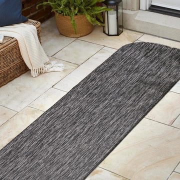 Miles Modern Minimalist Radius Corner Solid Indoor/Outdoor Area Rug